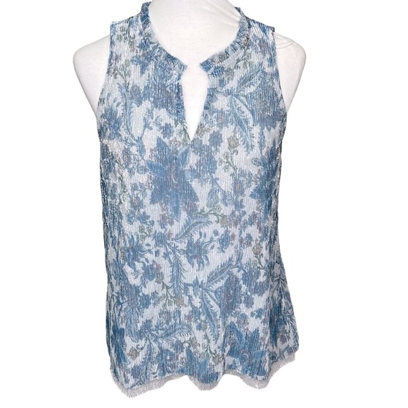Anthropologie Metallic Blue Sparkling Blouse - Picture 2 of 6